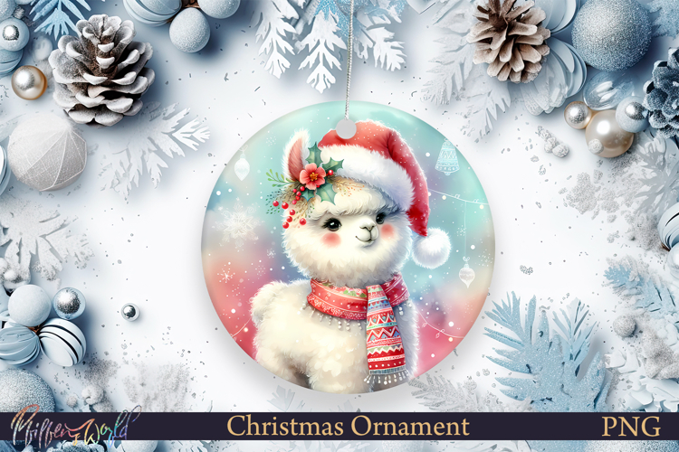 Christmas Ornament | Cute Animal | Holiday Alpaca
