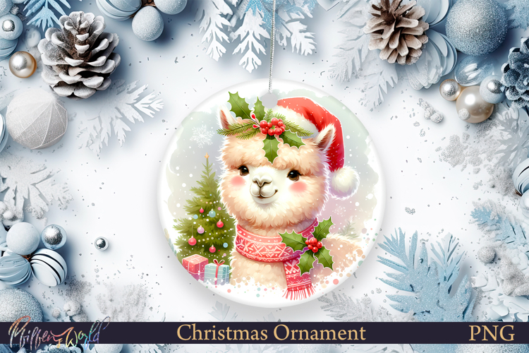 Christmas Ornament | Cute Animal | Holiday llama