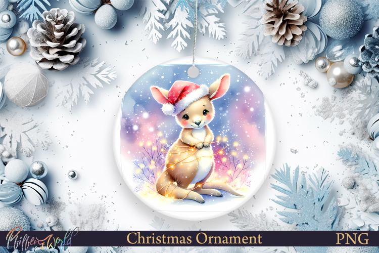 Christmas Ornament | Cute Animal | Holiday kangaroo