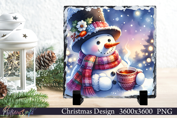 Christmas Design | Winter Slate | Snowman | Holiday Tea