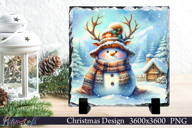Christmas Design | Winter Slate | Snowman | Deer antlers