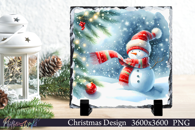 Christmas Design | Winter Slate | Snowman | Wind