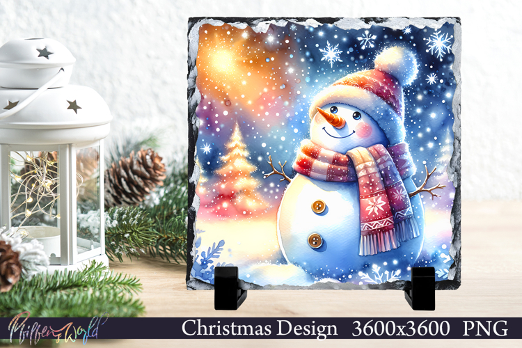 Christmas Design | Winter Slate | Snowman | Christmas Night