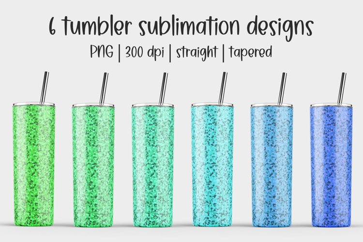 Green Blue Glitter 20 oz skinny tumbler sublimation design p example image 1