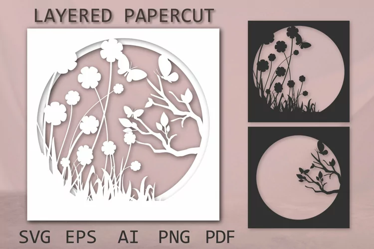 3D Flowers SVG, flowers paper cutting design
