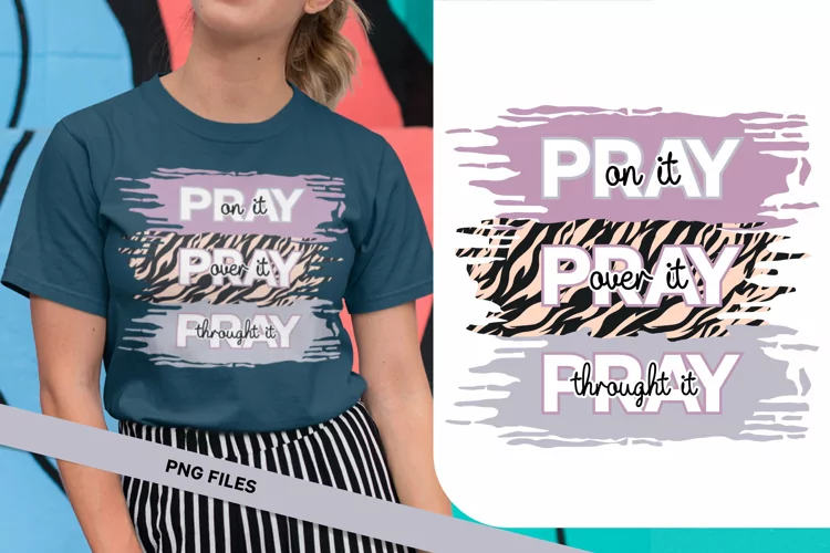 Pray Quotes on Pastel Colors and Zebra Print for Sublimation