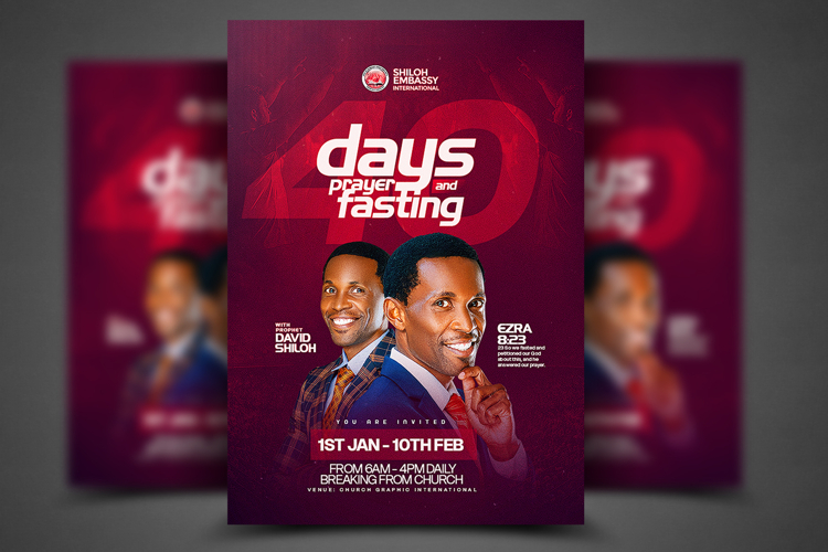 Prayer and fasting church poster template