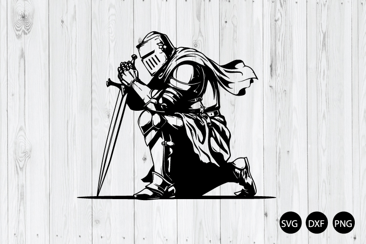 Praying Knight SVG, Medieval Knight SVG, Warrior SVG