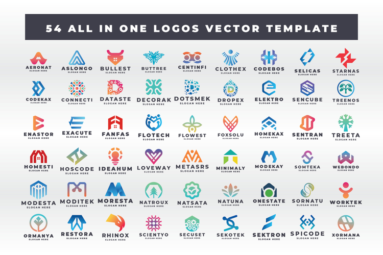 54 All in One Logos Vector Template