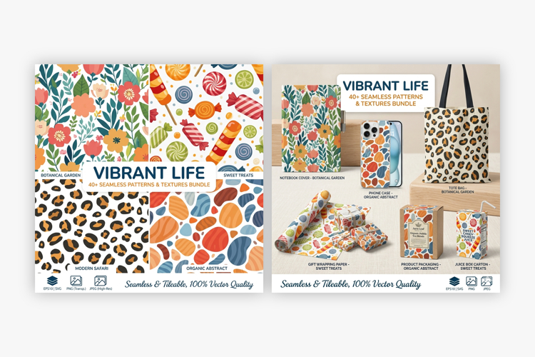 108 Vibrant Pattern Texture Bundle