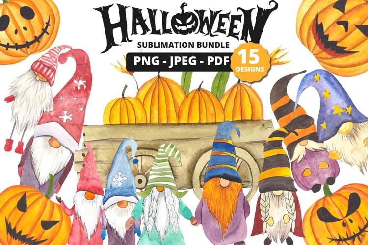 Halloween Sublimation Bundle - Halloween Clipart Bundle example image 1