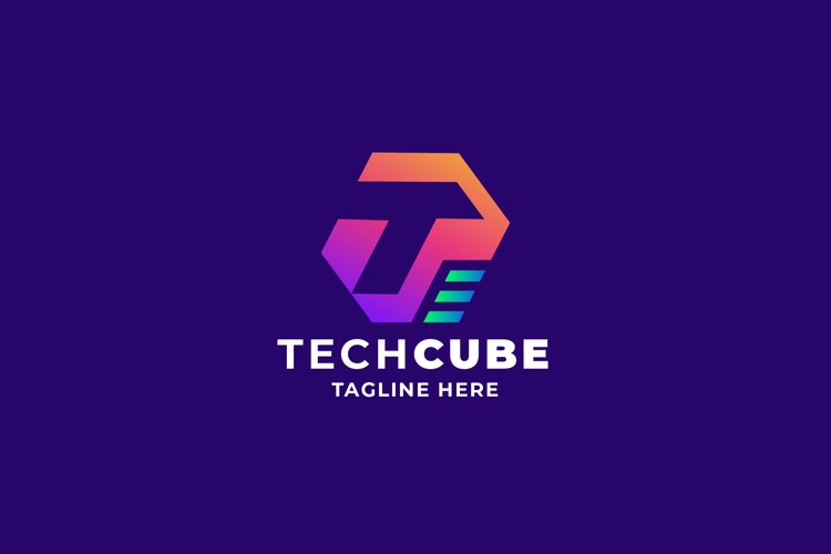 Pro Tech Cube Letter T Logo example image 1