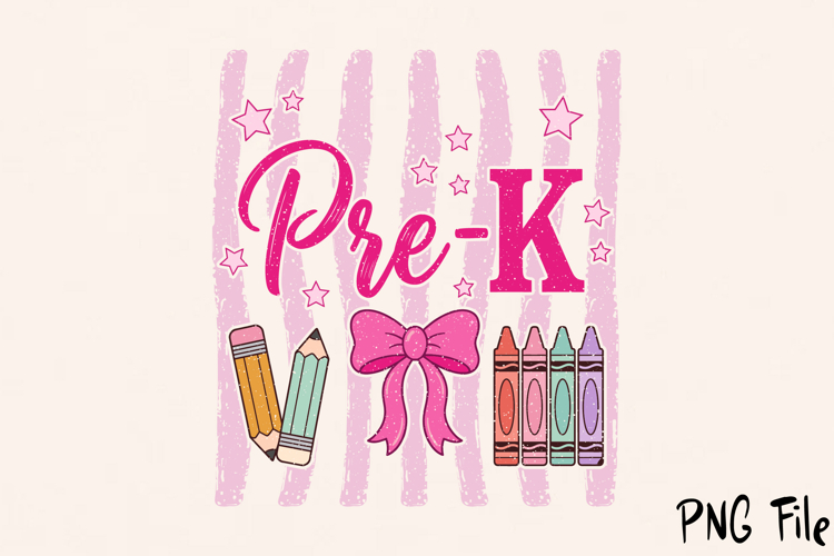 Pre K PNG, Retro Back to School Sublimation