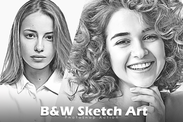 B&W Sketch Art Action