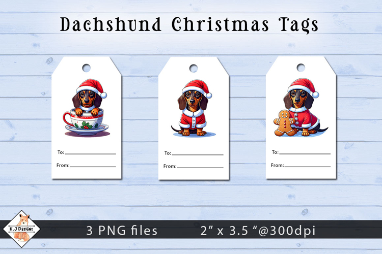 Dachshund Dog Christmas Gift Tags