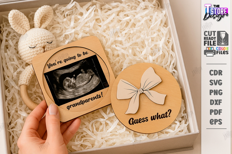 Pregnancy Announcement Box Laser Cut |New Born SVG| Keepsake