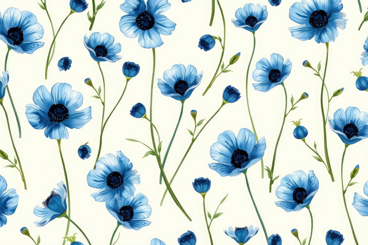 Blue Flowers Clipart Image 15