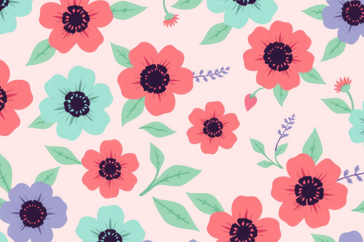 Pastel Floral Scattered Background