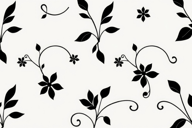 Black White Foliage Vine Background