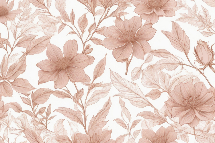 Blush Floral Bloom Leaf Botanical Background example image 1