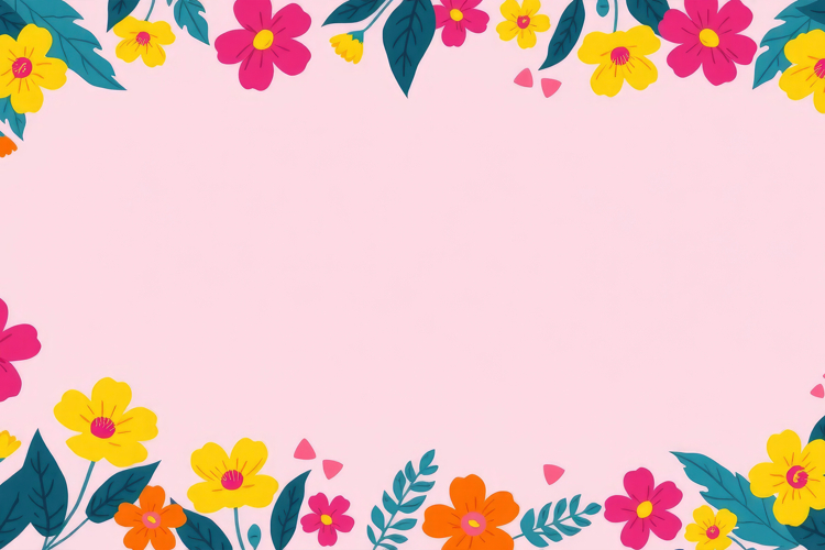 Summer Floral Border Background