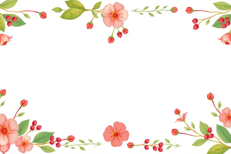 Pastel Floral Border Frame Background
