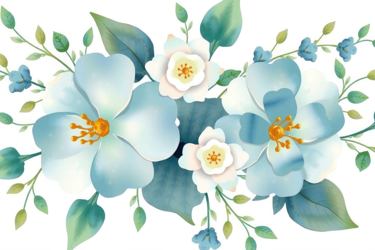 Blue Flowers Clipart Image 14