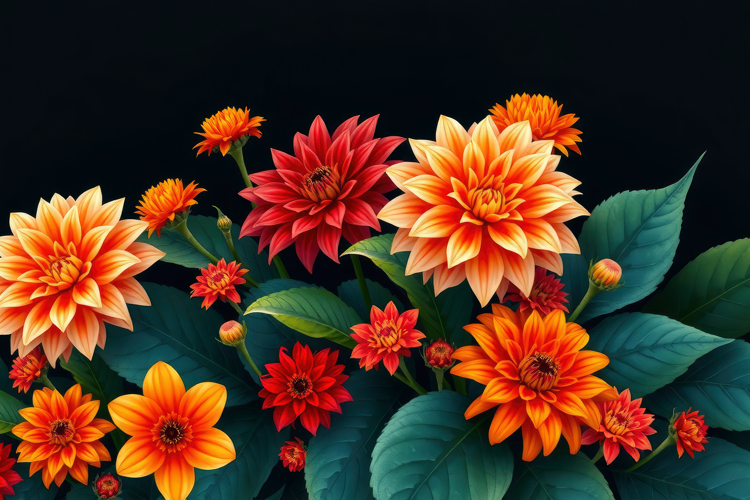 Elegant Dahlia Bouquet Background