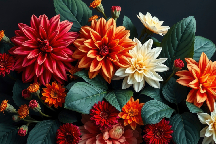 Elegant Dahlia Bouquet Background