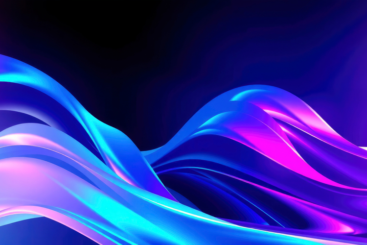 Pink Blue Gradient Waves Abstract Background