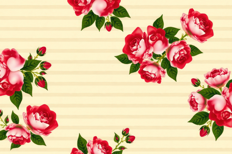 Pink Rose Clusters Stripe Background