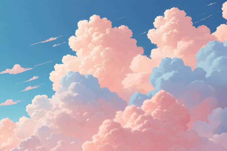 Pink and Blue Pastel Clouds Background example image 1