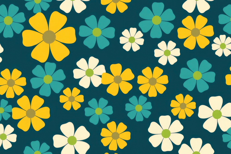 Vibrant Flower Power Pattern Background