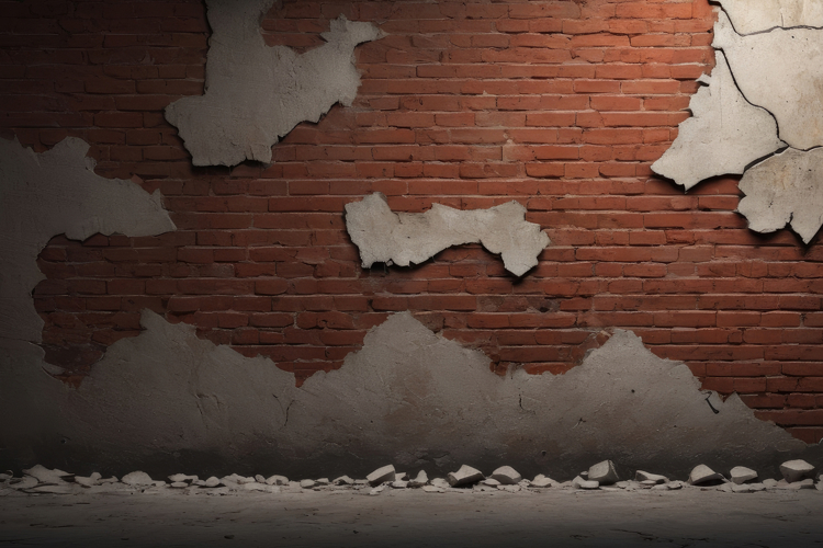 Exposed Brick and Plaster Wall Background