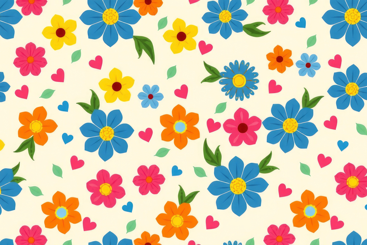 Cheerful Colorful Floral Background
