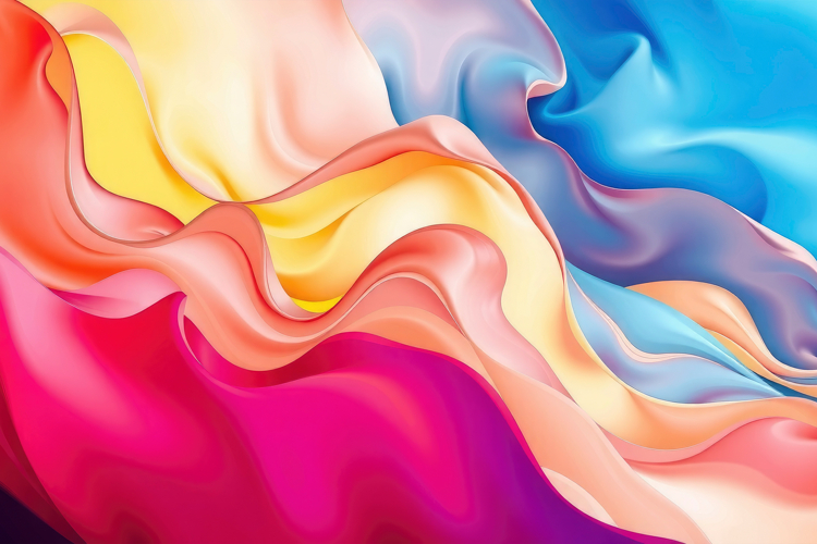 Bright Flowing Fabric Waves Background