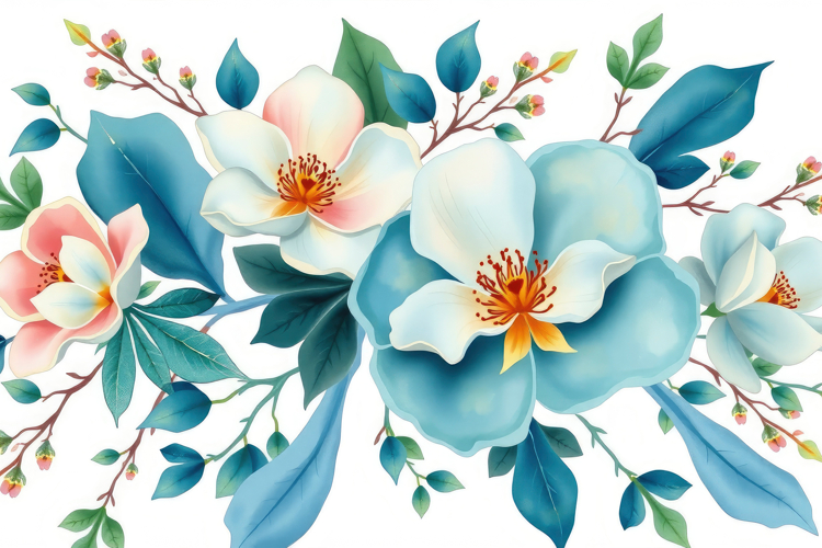 Blue Flowers Clipart Image 12