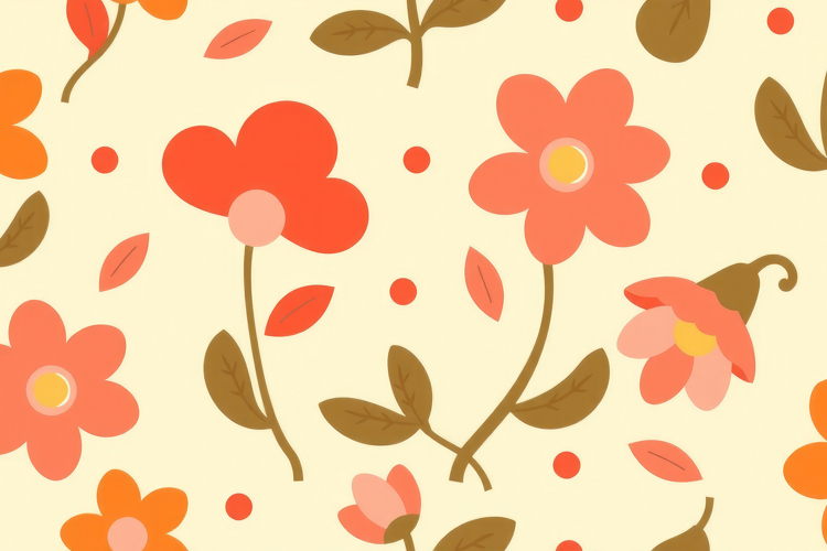 Warm Bloom Dotty Pattern Background