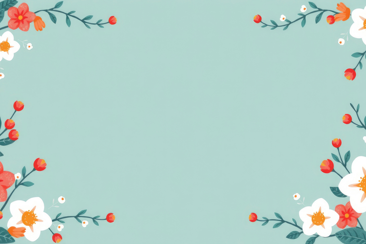 Cute Floral Corner Frame Background