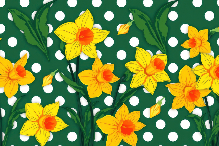 Bright Daffodil Polka Dot Background example image 1