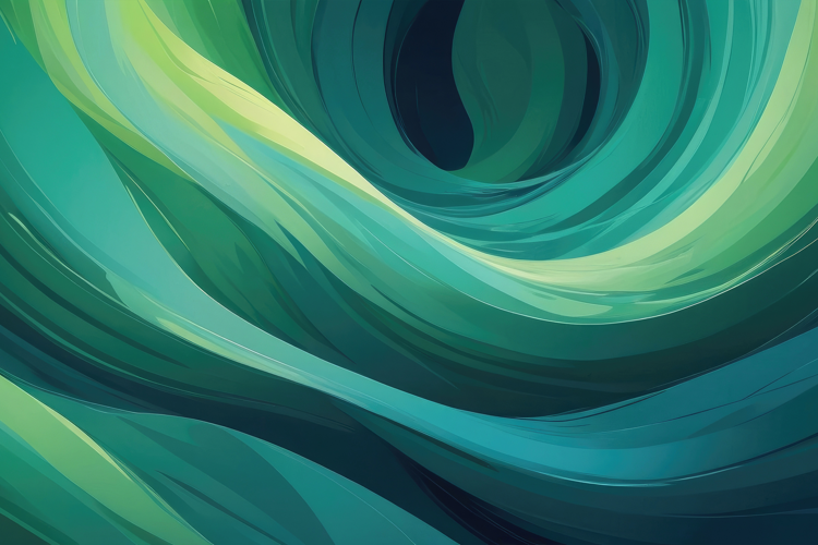 Green Flowing Swirl Abstract Background