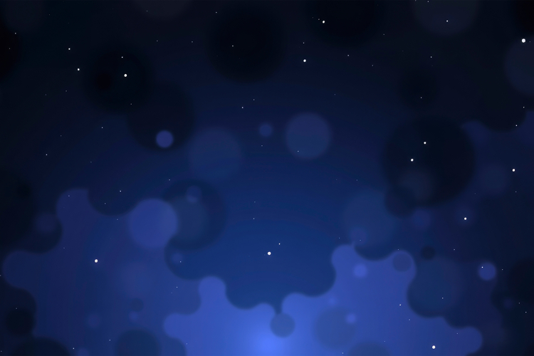Dark Blue Bokeh Particles Background