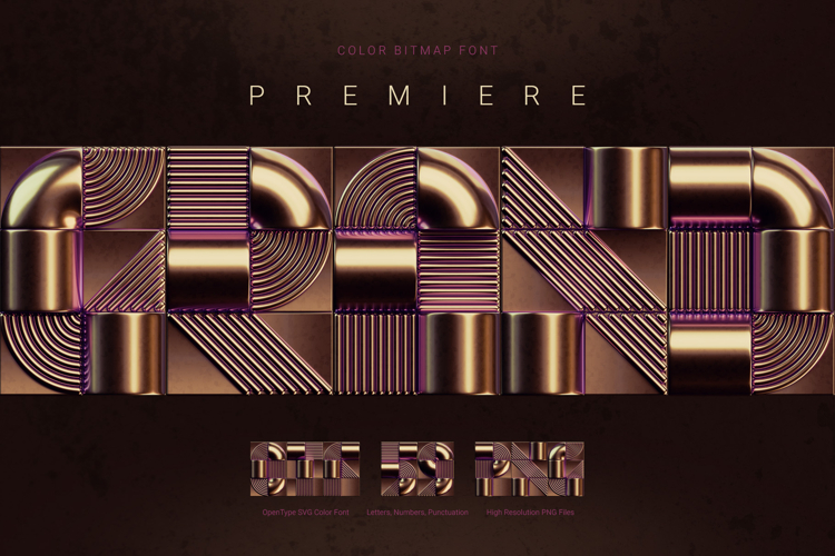 Premiere Grand - Color Bitmap Font