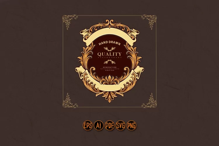 Premium badge vintage with gold ribbon