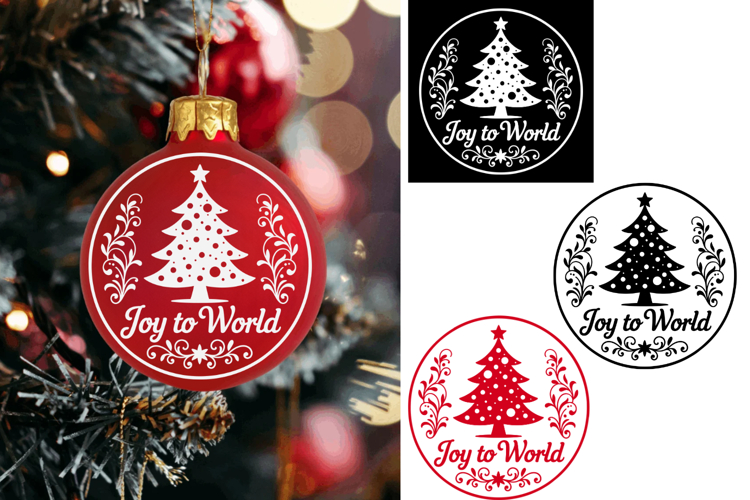 Joy to World Christmas Ornament Ball, Christmas Svg Png