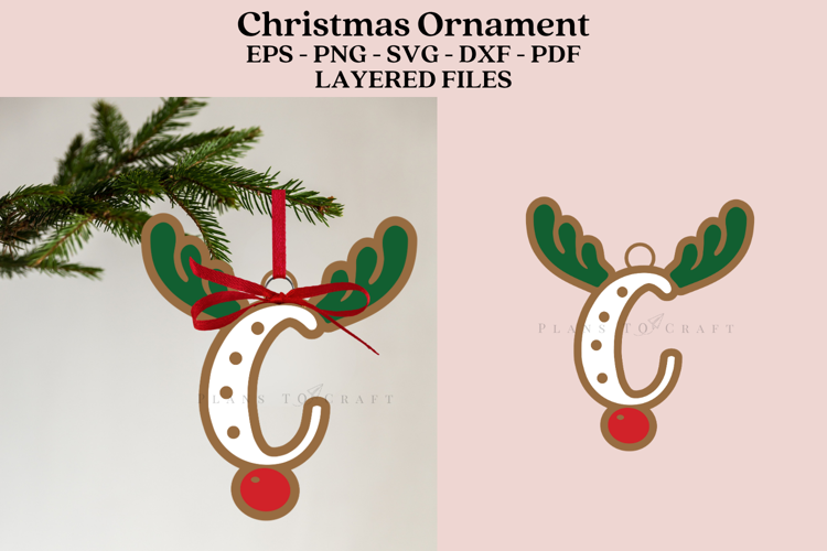 Christmas Alphabet Ornament Laser Cut SVG Files