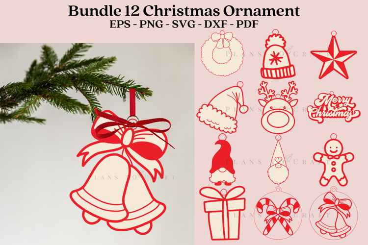 Bundle 12 Christmas Ornament SVG