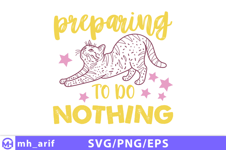Funny Cat Hand-Drawn SVG PNG Sublimation Design