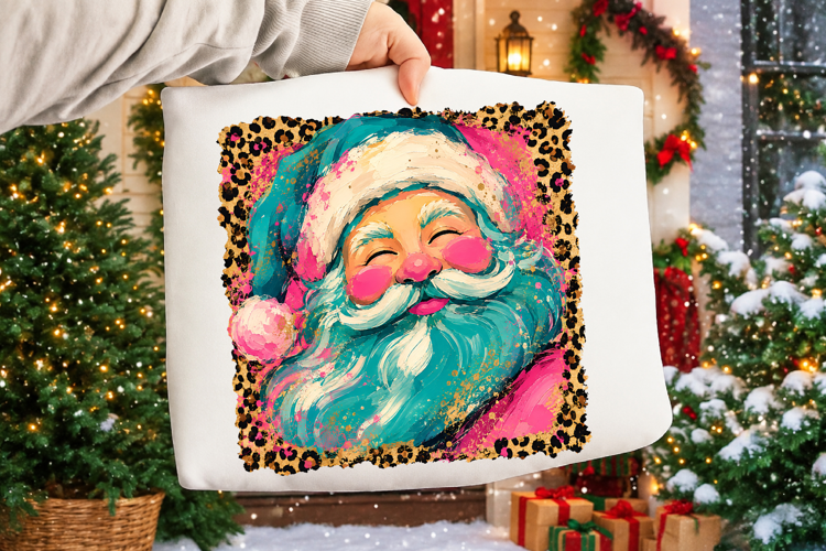 Preppy Brushstroke Santa Claus Png,Vintage Christmas Santa