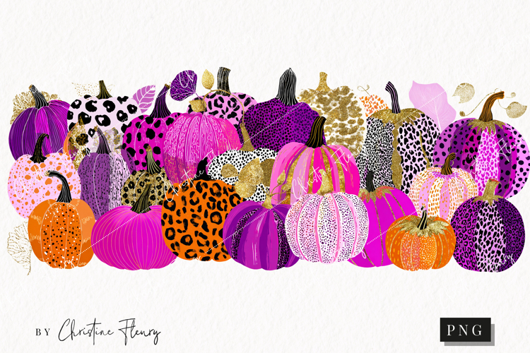 Preppy Chic Gourds Clipart | Halloween Png